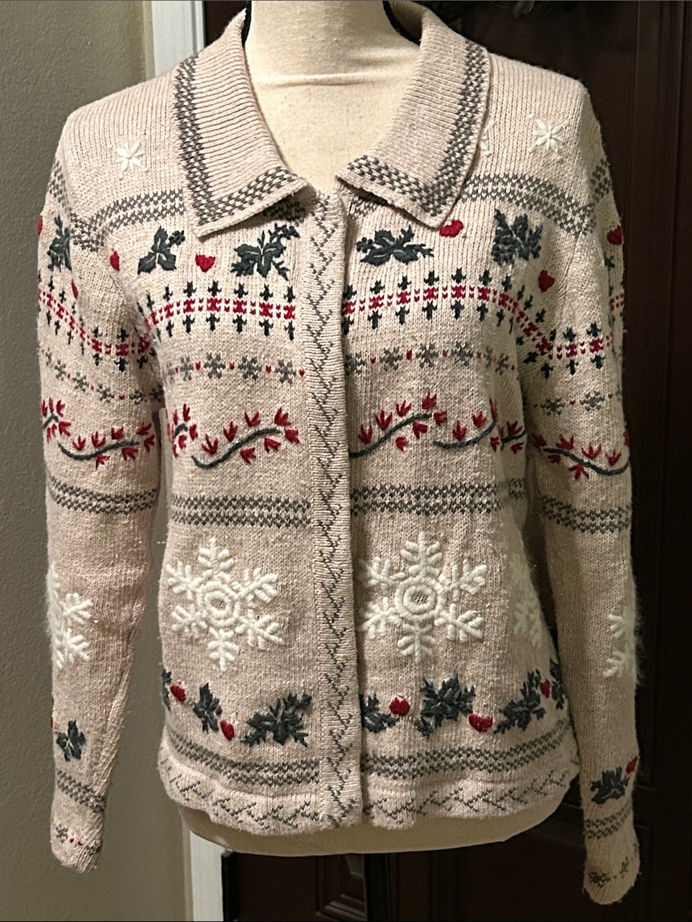 Vintage Christmas Winter Cardigan Sweater